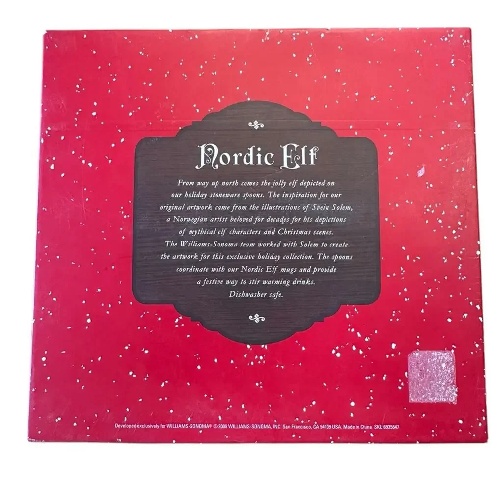 Williams Sonoma Nordic Elf Ceramic Spoon Set NIB